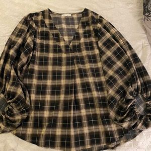 Blu Pepper Ballon Sleeve Top